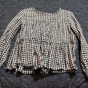 Cat & Jack Black and White Plaid Shirt